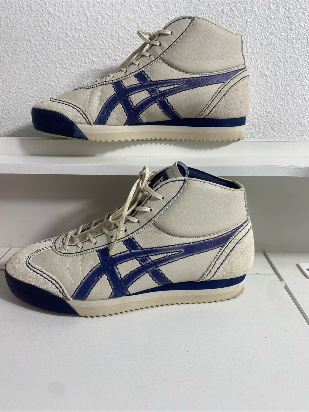 Onitsuka Tiger Mexico 66 SD M PF High Top Men's Size 5.5 Beige Blue New W/O Box - Picture 5 of 16